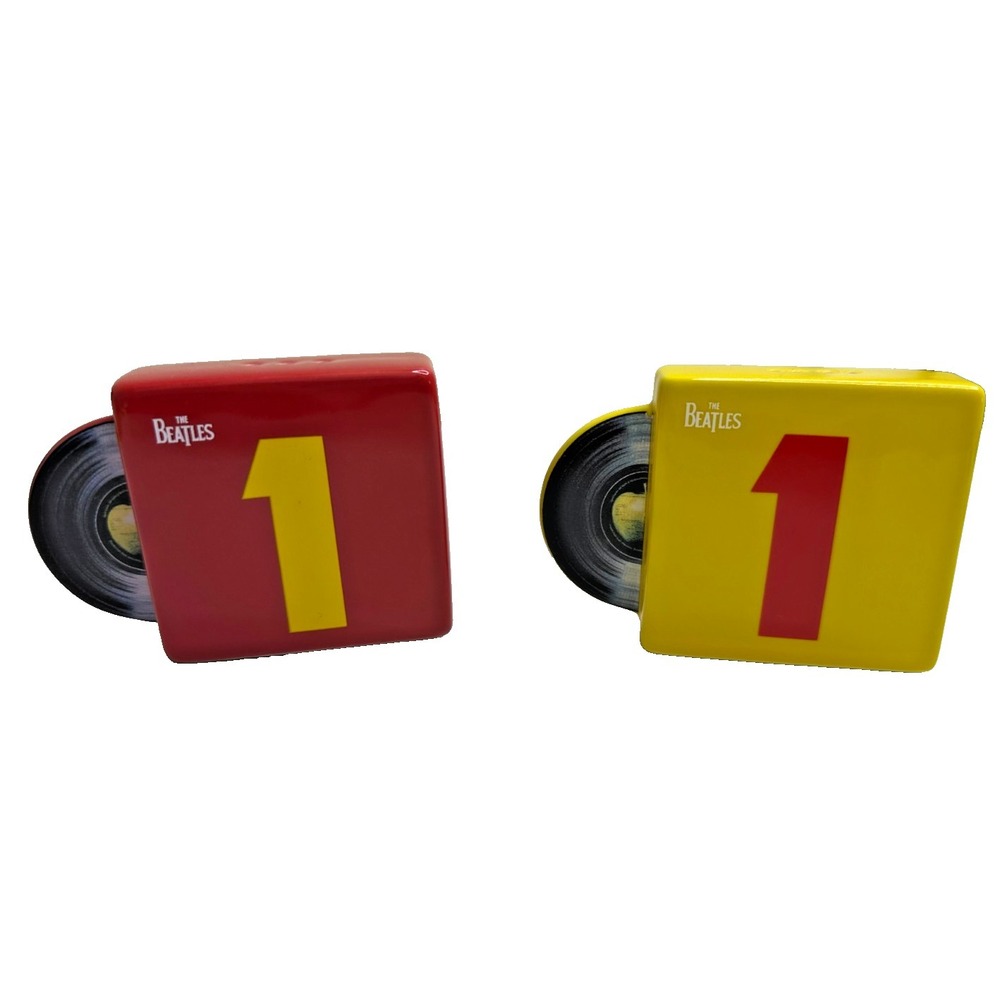 The Beatles One Album Ceramic Salt and Pepper Set Fab Four Unused